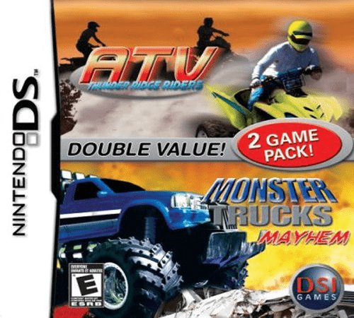 2 Games on 1 Card: Monster Trucks Mayhem _ ATV: Thunder Ridge Riders box art