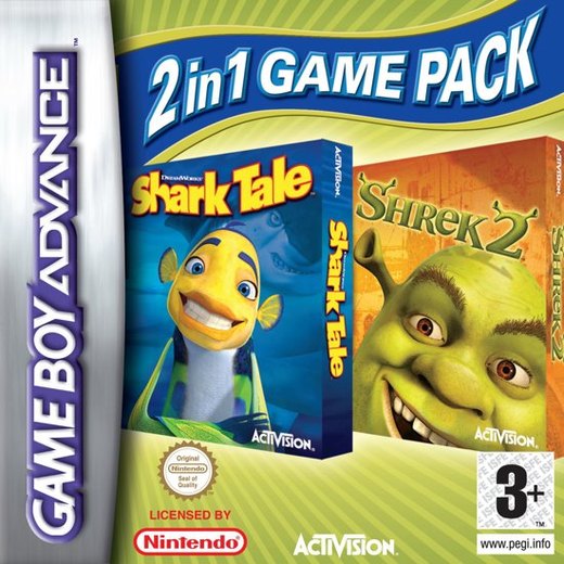 2 in 1 Game Pack: Shrek 2 / Shark Tale box art