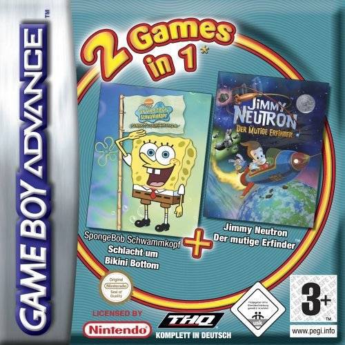 2 Games in 1: SpongeBob SquarePants: Battle for Bikini Bottom + Jimmy Neutron Boy Genius box art