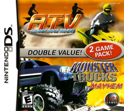 2 Game Pack!: Monster Trucks Mayhem + ATV: Thunder Ridge Riders box art