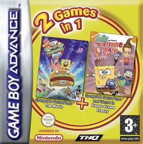 2 Games In 1: The SpongeBob SquarePants Movie + SpongeBob SquarePants and Friends in Freeze Frame Frenzy box art