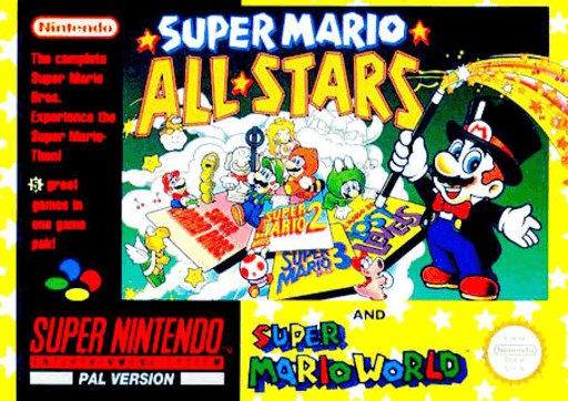 Super Mario All-Stars and Super Mario World box art