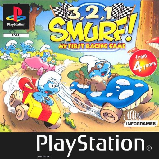 3, 2, 1, Smurf! My First Racing Game box art