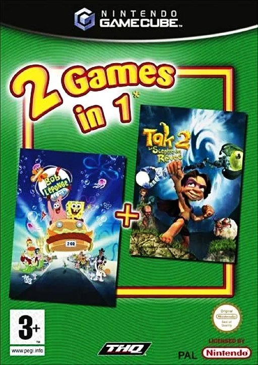 2 Games in 1: Bob L'eponge: Le Film + Tak 2: Le Sceptre des Reves box art