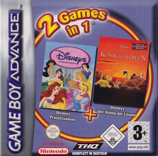 2 Games In 1: Disney Princess + Disney's The Lion King box art