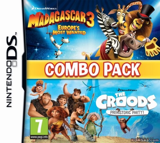 The Combo Pack: Madagascar 3: Europe's Most Wanted + Croods: Prehistoric Party! box art