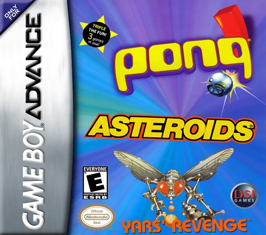 Pong / Asteroids / Yars' Revenge box art