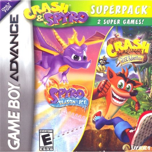 Crash & Spyro Superpack: Crash Bandicoot: The Huge Adventure/Spyro: Season of Ice box art